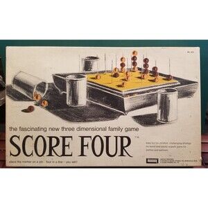 Vintage 1971 Score Four 3-D Family Strategy Game